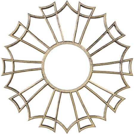Ekena Millwork Augustus Architectural Grade PVC Pierced Medallion, 22"OD x 7 3/4"ID x 3/4"P, Antiqued Pale Gold CMPP22AUAPG